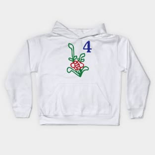 Season Flower Dong 4 Winter 竹 Tile. It's Mahjong Time! Kids Hoodie